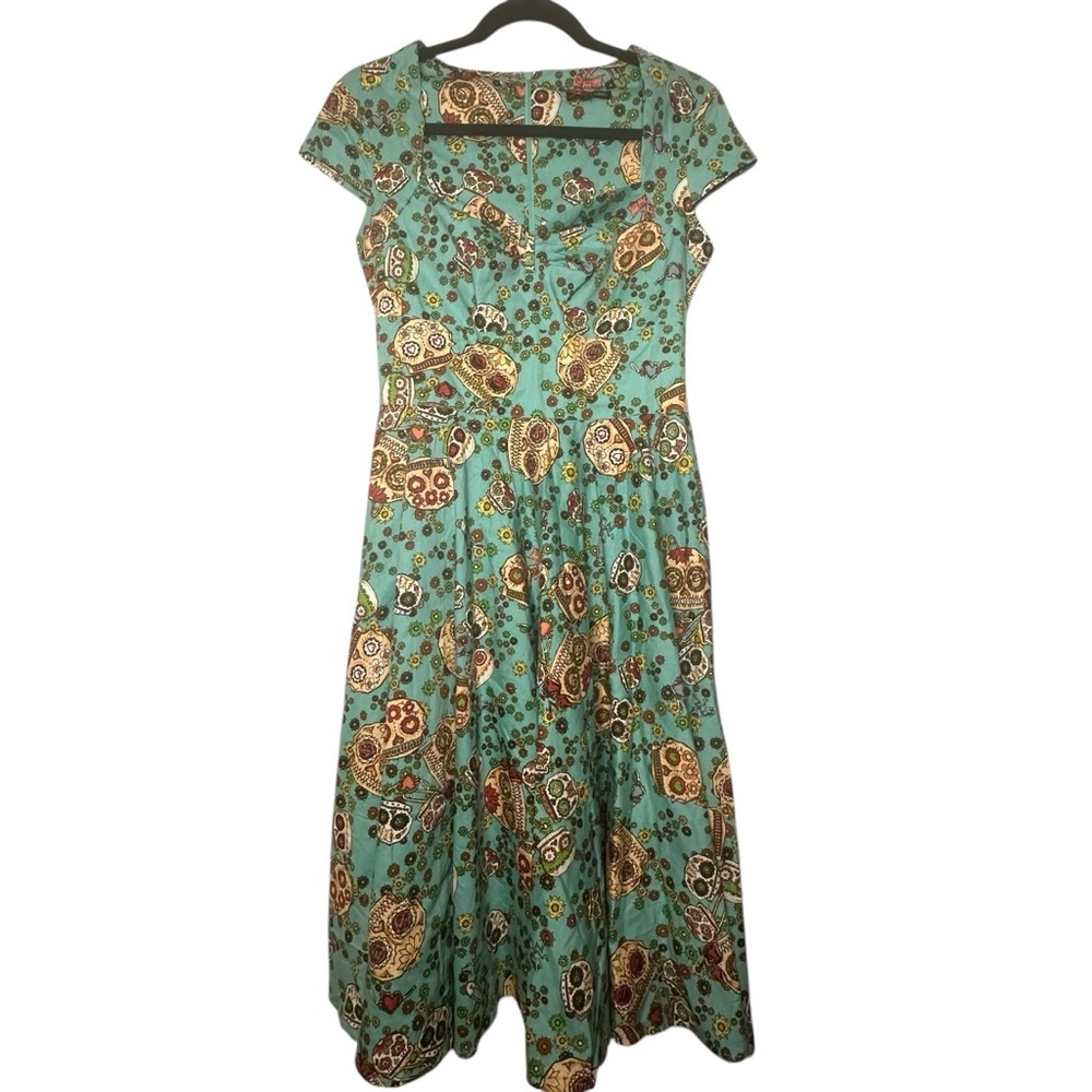 Hell Bunny Sugar Skull Sasha Dress Goth Emo Calavera Day of the Dead Pinup